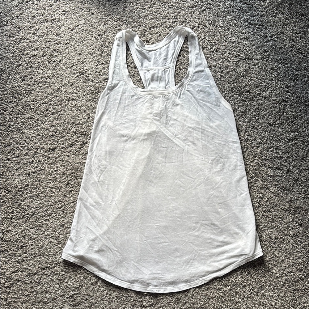 Lululemon Athletica White Backless Tank Top